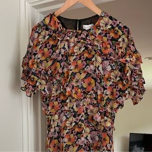 New Topshop Flowy Pansy Midi Dress